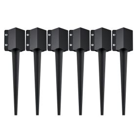 VEVOR Fence Post Anchor Ground Spike, 6 Pack 24 x 4 x 4 Inches Outer Diameter (Inner Diameter 3.5 x3.5 Inches)