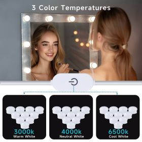 Makeup Vanity Lights For Mirror LED Vanity Mirror Lights With 10 Dimmable Bulbs (Option: 3Discoloration)