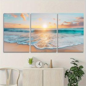 3pcs Wood Frame Canvas Print Decorative Painting, Sea Life Octopus Turtle Seahorse Watercolor Art Painting--Selling On Temu Is Prohibited (Option: 12x8inch)